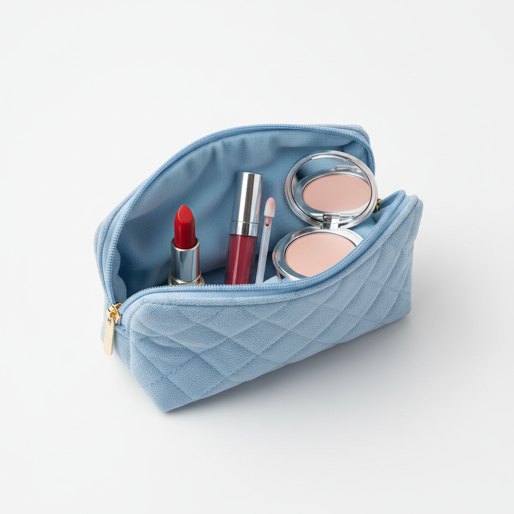 Mini Cosmetic Pouch Case - open with mini makeup essentials