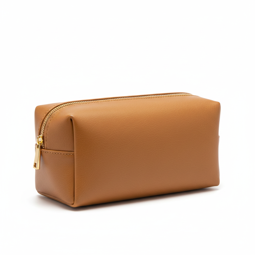 Vegan Leather Cosmetic Case - closed view