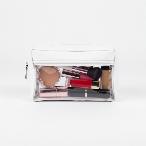 Clear Window Cosmetic Case - closed view showing transparent panel