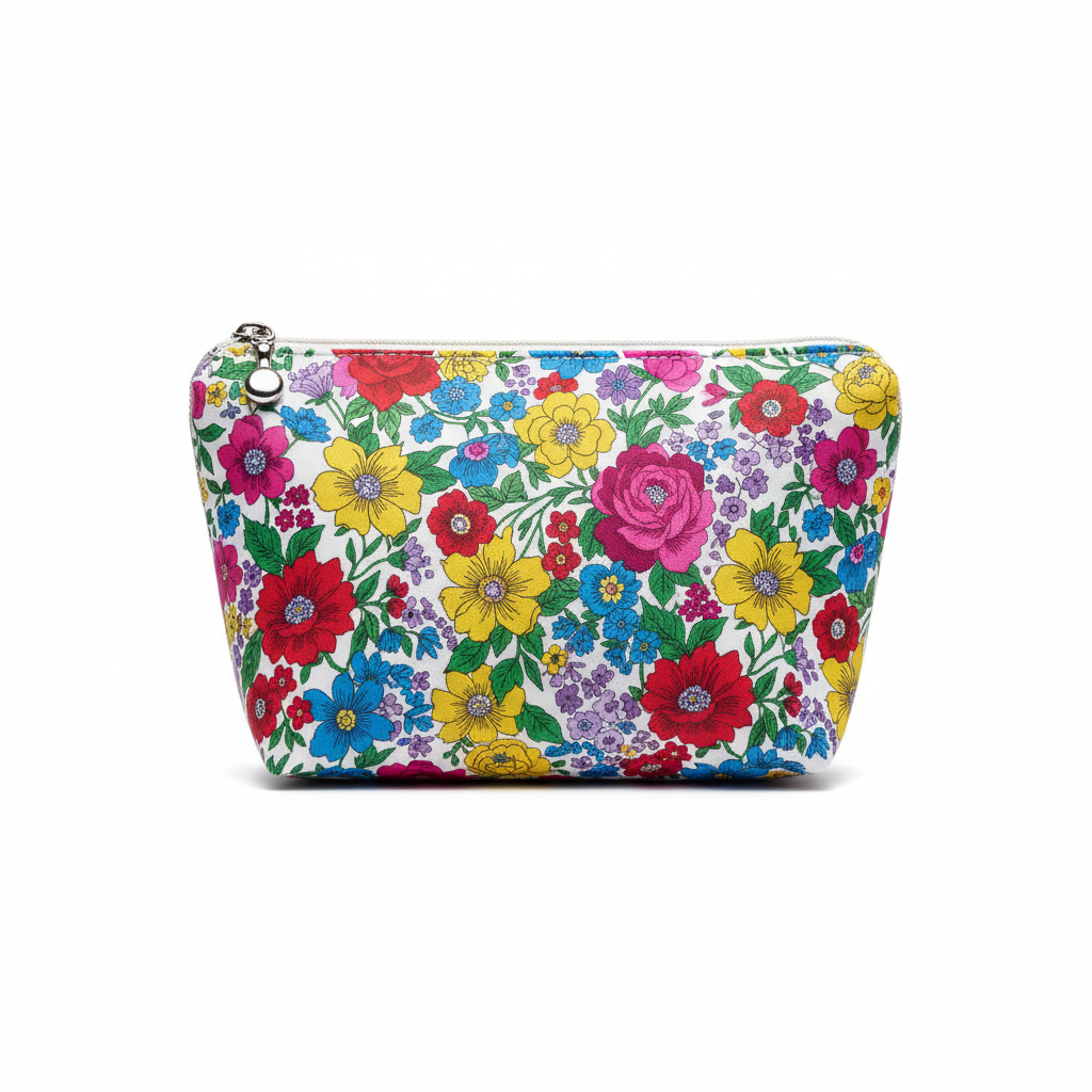 Floral Print Cosmetic Case - closed view
