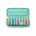 Transparent Pouch Pill Organizer Case - open showing clear pouches